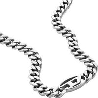 Diesel Kette mit Anhänger Schmuck Edelstahl Halsschmuck Panzerkette STEEL silberfarben