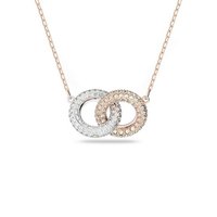 Swarovski Kette mit Anhänger Stone, Kreis, 5414999, mit Swarovski® Kristall goldfarben|rosa