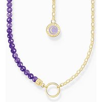 THOMAS SABO Silberkette Member Charm-Kette mit Gliedern und imitiertem Amethyst vergoldet silberfarben