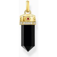 THOMAS SABO Silberkette Kettenanhänger mit facettiertem Onyx vergoldet silberfarben