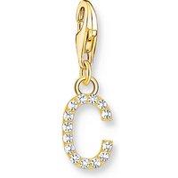 THOMAS SABO Kettenanhänger Thomas Sabo Damen-Charm 925er Silber Zirkonia goldfarben