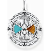 THOMAS SABO Kettenanhänger Anhänger Talisman mit Tigerauge und Türkis Silber silberfarben