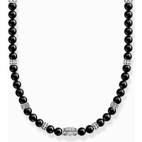THOMAS SABO Silberkette Kette mit schwarzen Onyx-Beads Silber silberfarben