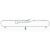 THOMAS SABO Fußkette Fußkette türkiser Stein silber silberfarben