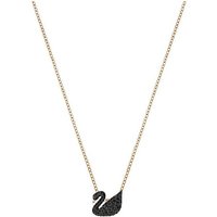 Swarovski Kette mit Anhänger Swan Anhänger Schwan, Klein, Schwarz, Rosé 5204133