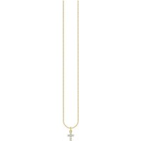 THOMAS SABO Kette mit Anhänger Kreuz-Anhänger, KE2226-051-9-L45V, KE2226-414-14-L45V, mit Zirkonia (synth) gelb|goldfarben