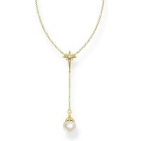 THOMAS SABO Silberkette Kette Perle mit Stern gold silberfarben