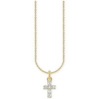 THOMAS SABO Kette mit Anhänger mit Kreuz-Anhänger vergoldet goldfarben