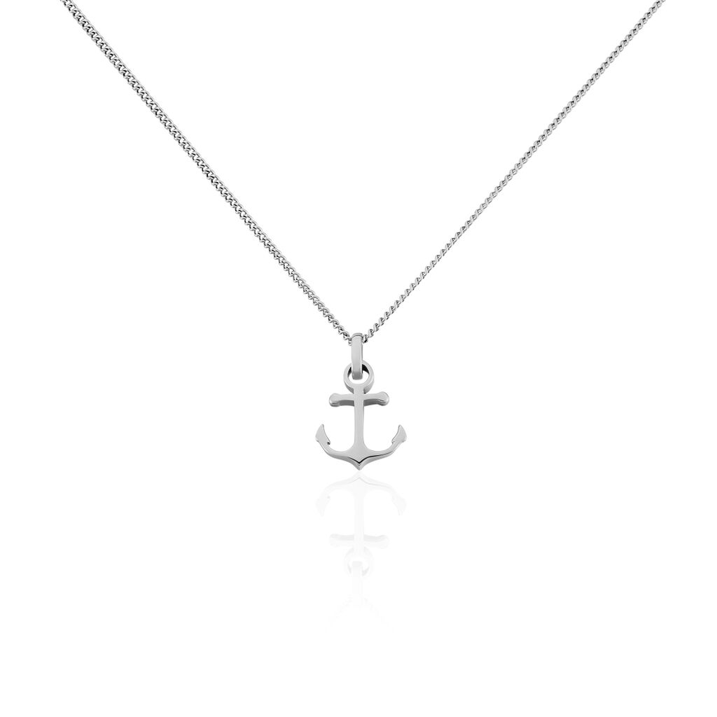 🦚 Herren Halskette Edelstahl Anker, Collier ohne Stein