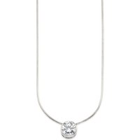 Bruno Banani Kette mit Anhänger Schmuck Geschenk Silber 925 Halsschmuck Halskette Schlangenkette Stein, mit Zirkonia (synth), Korund (synth) oder Spinell (synth) silberfarben|weiß