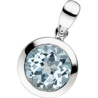 JOBO Kettenanhänger Anhänger mit Blautopas, 925 Silber blau|silberfarben