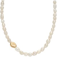 Skagen Perlenkette Schmuck Geschenk Edelstahl Kette AGNETHE PEARL, SKJ1824710, mit Süßwasserzuchtperle gelb|goldfarben|weiß