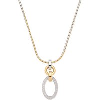 LEONARDO Kette mit Anhänger Halskette Lena, 023402, mit Zirkonia (synth) gelb|goldfarben|silberfarben