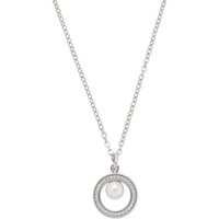 LEONARDO Kette mit Anhänger Halskette Anouka, 023532, mit Zirkonia (synth) - mit Perle (imitiert) silberfarben