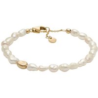 Skagen Armband Schmuck Geschenk Edelstahl Armkette AGNETHE PEARL BEADS, SKJ1825710, mit Süßwasserzuchtperle gelb|goldfarben|weiß