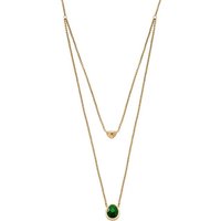 Skagen Edelstahlkette Skagen Damen-Kette Edelstahl Glasstein goldfarben