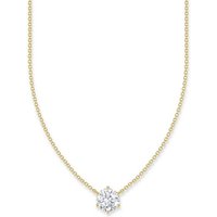 THOMAS SABO Kette mit Anhänger mit weißem Zirkonia-Anhänger vergoldet goldfarben