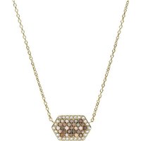 Fossil Collier Fossil Damen-Kette Edelstahl Perlmutt goldfarben