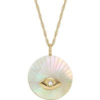 Fossil Collier Fossil Damen-Kette Edelstahl Perlmutt goldfarben