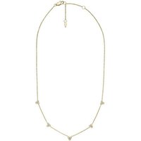 Fossil Kette mit Anhänger JF04115710 Halskette Damen Sadie Trio Glitz Edelstahl Gold-Ton
