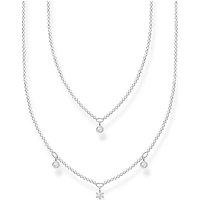 THOMAS SABO Silberkette Thomas Sabo Damen-Kette 925er Silber 4 Zirkonia silberfarben
