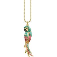 THOMAS SABO Kette mit Anhänger Papagei gold, KE1968-565-7-L70, mit Zirkonia (synth) gelb|goldfarben|schwarz