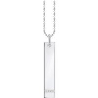 THOMAS SABO Kette mit Anhänger Tag mit Steinen, KE2134-051-14-L50V, mit Zirkonia (synth) silberfarben
