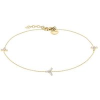 Tamaris Fußkette Blume, Blüte, TJ-0339-A-27, TJ-0340-A-27, TJ-0341-A-27, mit Zirkonia (synth) gelb|goldfarben