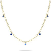 Tamaris Edelstahlkette Tamaris Damen-Kette 925er Silber 5 Zirkonia gelb|goldfarben