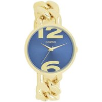 OOZOO Quarzuhr Damenuhr C11351 Dunkelblau Kettenband Goldfarben 40 mm