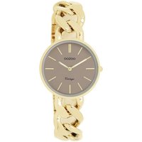 OOZOO Quarzuhr Damenuhr C20358 Taupe Kettenarmband IP-Gold 32 mm