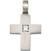 JOBO Kreuzanhänger Anhänger Kreuz, 950 Platin mit 1 Diamant silberfarben