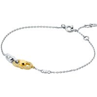 MICHAEL KORS Armband Schmuck Geschenk Silber 925 Armkette Astor Link, MKC1737CZ931, mit Zirkonia (synth) gelb|goldfarben|silberfarben