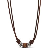 Fossil Collier Fossil Herren-Kette Leder braun