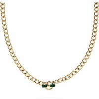 Esprit Edelstahlkette ESPRIT Damen-Kette Edelstahl, Farbstein 2 Türkis gelb|goldfarben
