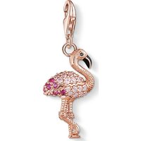 THOMAS SABO Kettenanhänger Thomas Sabo Damen-Charm 925er Silber 1 Glasstein rosa