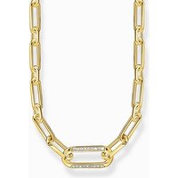 THOMAS SABO Silberkette Gliederkette mit steinbesetztem Ankerelement vergoldet goldfarben|silberfarben