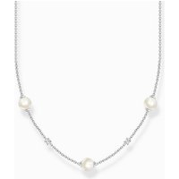 THOMAS SABO Kette mit Anhänger KE2120-167-14 Halskette Süßwasserzuchtperlen Weiße Steine Silber