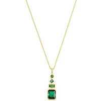 s.Oliver Kette mit Anhänger 2036881, mit Zirkonia (synth) gelb|goldfarben|grün