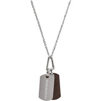 Emporio Armani Kette mit Anhänger Schmuck Geschenk Edelstahl Leder Dog Tag, EGS3133040 (Set, 4-tlg) schwarz