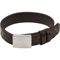 Emporio Armani Lederarmband Schmuck Geschenk Edelstahl Armschmuck Armkette, EGS3135040 braun