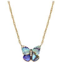 Fossil Collier Fossil Damen-Kette Edelstahl Glasstein goldfarben
