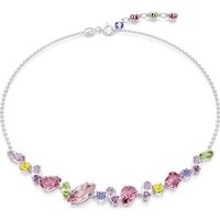 Swarovski Kette mit Anhänger Swarovski Halskette Gema 5658398 rhodiniert, Bunt silberfarben