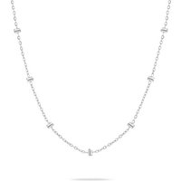 Tamaris Edelstahlkette Tamaris Damen-Kette Edelstahl 7 Glasstein silberfarben
