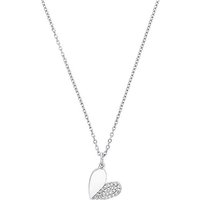 s.Oliver Silberkette für Damen, 925 Sterling Silber, Zirkonia synth., Herz (1-tlg., Halskette) silberfarben