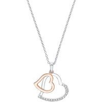 s.Oliver Silberkette für Damen, 925 Sterling Silber, Zirkonia synth. (1-tlg., Kette mit Anhänger) goldfarben