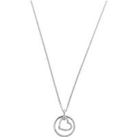 s.Oliver Silberkette für Damen, 925 Sterling Silber, Zirkonia synth., Herz (1-tlg., Kette mit Anhänger) silberfarben