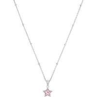 Prinzessin Lillifee Kette mit Anhänger für Mädchen, 925 Sterling Silber, Zirkonia synth., Stern (1-tlg., Kette mit Anhänger) rosa