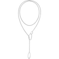Calvin Klein Kette mit Anhänger Schmuck Edelstahl Halsschmuck Halskette Erbskette SCULPTURAL silberfarben