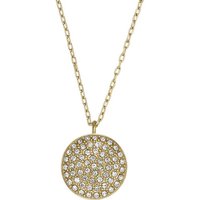 Fossil Collier Fossil Damen-Kette Edelstahl Glasstein goldfarben